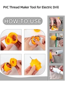 Juego de 6 piezas de rosca de PVC - Juego de machos y terrajas para tubería de plástico, kit de roscado de tubería, con 3 terrajas de 1/2", 3/4", 1", herramienta de roscar tuberías para corte y roscado profesional de tuberías