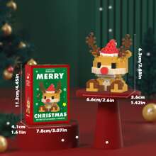 Set de bloques de construcción mini para decoración navideña - Papá Noel, muñeco de nieve, árbol de Navidad, reno, trineo, adecuado para niños de 6 a 8 años, regalos de invierno, regalos de Acción de Gracias, bloques de colores, regalo de Navidad para niños, mini de Navidad, decoraciones navideñas, Navidad para niños, calendario de Adviento Navidad niños, regalos de Navidad para niños - Multicolor - Ver 8