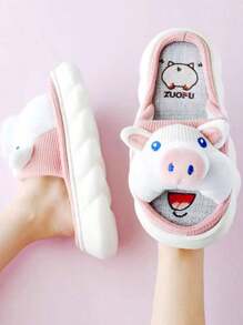 Pantuflas,Lindas Y Cómodas Pantuflas De Cerdito Para Niñas. - Blanco - Ver 3