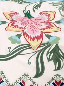 Ramadan Robe Long Sleeve Loose Retro Printed Dress