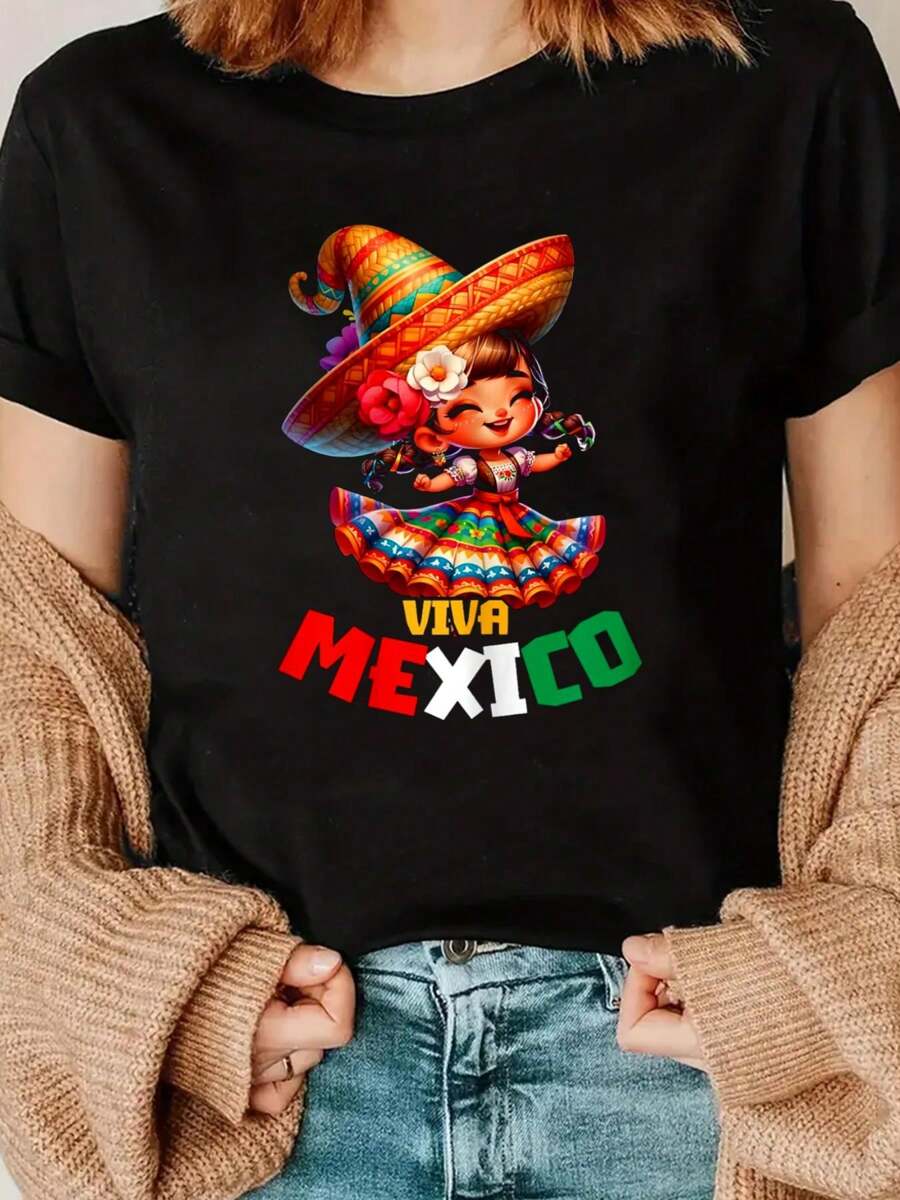 Viva Mexico Mexican Day Mexican Girl Kid Fiesta T-Shirt