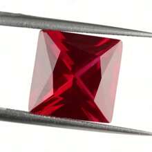 One 100% Lab Grown Ruby Princess Cut Gemstone For Charms Advanced Jewelry Making Materials DIY - Red - View 7