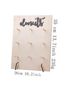 1pc Donut Wall Display Donut Rack Party Wooden Donut Rack Donut Party Donut Birthday Wedding Centerpieces Cake Stand Cake Decorations Cupcake Stand Cake Decor Cake Holder Wedding Decor Wedding Party Supplies Wedding Decorations Wedding Accessories Wedding Cake Stand - Yellow - View 3