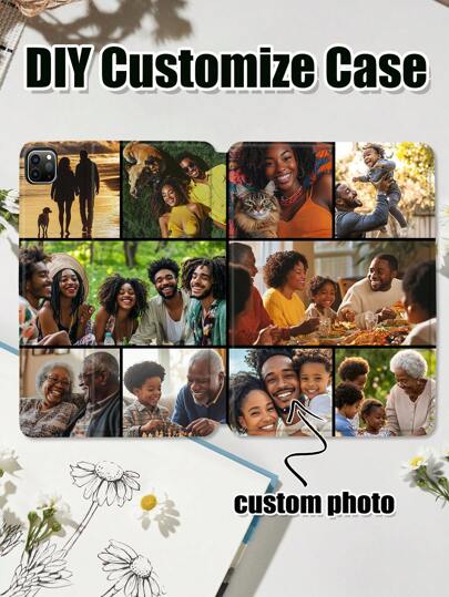 1pc Custom Personalized Photo Collage 10 Pieces Anti-Fall Protective White Tablet Case Cover Compatible With IPad Pro 13, IPad Air 13 Models, For Couples, Family, Pets, Children Stylish, Colorful, Vintage, Cute, Contracted, Funny, Kawaii Custom, Personalized, Unique, Customized Ideal Gifts For Him, Ideal Gifts For Her Boyfriend, Girlfriend, Family, Friends, Grandparents, Couple, Pet Lovers