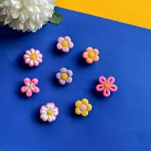 8pcs Cute Floral Shoe Decorations, Detachable Multi-Functional Sandals, Clogs, Jelly Shoes, Garden Shoes Decor Buttons, Suitable For Daily Wear, Shopping, Party, Travel
