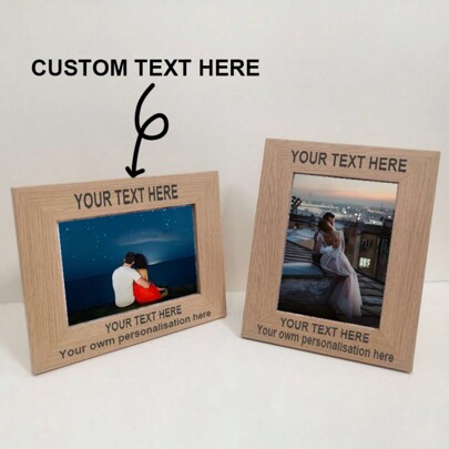 1 Pc,Custom Engraved Wood Photo Frame,Personalised Picture Frame Gift,Make Your Own Photo Frame,Birthday Gifts,Gifts For Best Friends,Any Text, 5x7 Or 6x4 Graduation