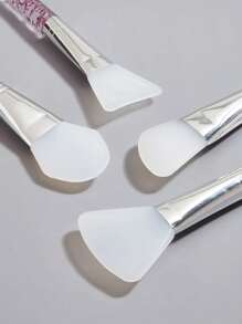 Set de 4 piezas de brochas de silicona para mascarillas faciales, perfectas para aplicar máscaras de lodo, arcilla y carbón, set de brochas para mascarillas faciales con purpurina - Multicolor - Ver 3