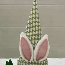 Gnomo de conejito de Pascua, decoración de zanahoria, muñeco escandinavo sin rostro Nisse, adorno de mesa para el hogar - Verde - Ver 3