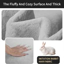 Treeboy Plush Rugs Living Room - Grey Area Rugs For Bedroom Faux Rabbit Fur Rug Large Rug, Anti Slip Rug Large Floor Carpet Short Pile Area Rug For Living Room, Bedroom - Light Grey - View 3