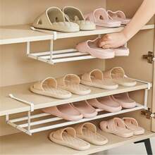 1pc Multifunctional Expandable Hanging Storage Rack - Shelf Organizer For Cabinet, Bathroom Towel Rack, Kitchen Spice Rack, Fridge Storage, Desk File Rack, Balcony Plant Holder, Living Room Clutter Organizer, Garage Tool Rack, Space-Saving Home Essential - Multicolor - View 2