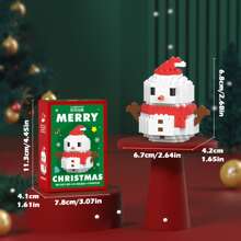 Set de bloques de construcción mini para decoración navideña - Papá Noel, muñeco de nieve, árbol de Navidad, reno, trineo, adecuado para niños de 6 a 8 años, regalos de invierno, regalos de Acción de Gracias, bloques de colores, regalo de Navidad para niños, mini de Navidad, decoraciones navideñas, Navidad para niños, calendario de Adviento Navidad niños, regalos de Navidad para niños - Multicolor - Ver 6