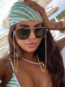 2pcs(black+Glasses Chain)