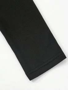 Damska modna seksowna jednokolorowa koszulka z długim rękawem i odkrytymi ramionami, dwuwarstwowa, z odkrytymi ramionami, na wiosnę/jesień