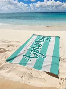 Personalized Microfiber Beach Towel - Quick-Dry, Super Absorbent & Lightweight Striped Design - Swimming Summer Fun, Ideal Gift For Mother's Day, Father's Day, Birthdays, Graduation, Weddings, Travel Beach Essentials, Monogrammed, Sand-Free - Multicolor - View 10