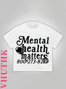 VHUTHK (220 Pure Cotton T-Shirt)    Men's Summer Round Neck Short Sleeved Casual Pure Cotton Print  Y2k Style