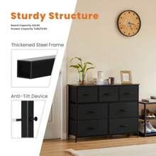 Bedroom Dresser, 7 Fabric Drawer Dresser, Storage Cabinet Organizer, Dresser And Chest Of Drawers, Storage Cabinet With Fabric Chest, Chest Of Drawers, Metal Frames, Light Furniture For Living Room, Bedroom, Artwork Storage Cabinet, Storage Cabinets - White - View 10