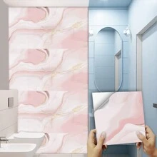 10 pièces Autocollants de sol de motif de marbre de luxe, papier peint en carrelage auto-adhésif en PVC, convient pour la cuisine, le salon, les murs de salle de bain, les sols, les bureaux, les armoires, décoration maison DIY