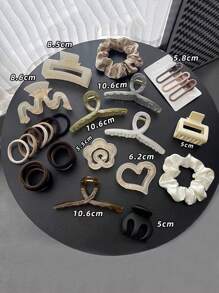65 bucăți/Set Colecție de accesorii de păr - cleme de păr, cleme de păr, clemă simplă de crab de păr, decorațiuni de păr la modă și practice, suficient pentru 1 an