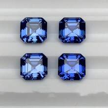 One 100% Lab Grown Sapphire Asscher Cut Gemstone For Charms Advanced Jewelry Making Materials DIY - Blue - View 4