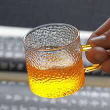 12/6/4/2 Pcs Set 120ml Hammered Glass Cups, High Quality Glass Cups, Tea Cups, Cold & Hot Drink Cups, Suitable For Tea, Coffee, Home, Office, Cafe