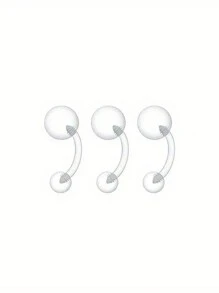3pcs Clear Piercing Retainers Nose Tongue Nipple Belly Rings Eyebrow Lip Nose Studs Cartilage Tragus Earring Retainer Industrial Bar Plastic Piercing Jewelry - Invisible Nose Stud - View 12