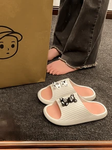 Schattige pantoffels in de vorm van een beer voor dames, dikke zool, antislip pantoffels voor in huis, zomer