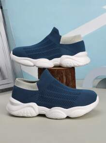 Classic Kids Socks Shoes,Boys' Breathable Casual Athletic Slip-On Sneakers,Lightweight Soft Sole Walking Shoes For Teens