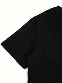 Happy Valentine'S Day Women's New Bootleg 90s T-Shirt, Women's 220g Round Neck Casual Heavy Pure Cotton T-Shirt (1 PC) - 黑色 - 查看 4