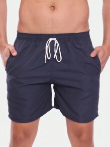 Men's Tactel Basic Shorts Beach Gym Running And Training - Navy Blue - View 1