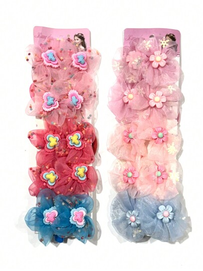 Corda de cabelo com flores, laços de cabelo de alta aparência, meias, elásticos que não machucam o cabelo, laços de cabelo bonitos