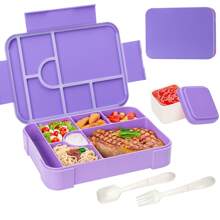 1PC Portable Large Capacity Lunch Box, Leak Proof Compartment Bento Box With Fork And Spoon, Reusable Salad Container, Easy To Wash - Ideal For Office, Outdoor Travel, Back To School Supplies