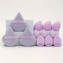12 Piece Multifunctional Cosmetic Sponge Puff Set, Suitable For Perfect Mixing Of Liquid, Face Cream And Powder, Latex Free, Dry Wet Foundation Make-Up, Contour And Highlight Sponge, With Mini Air Cushion Puff Suitable For All Skin Types