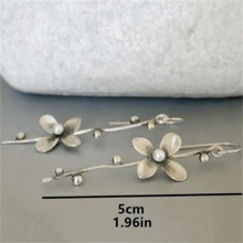 1 paire de boucles d'oreilles vintage bohèmes à fleurs longues, bijoux de mode charmants, cadeau pour les femmes, Saint-Valentin