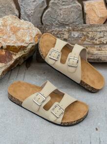 男士时尚双扣休闲防滑凉鞋，适合室内、户外和散步