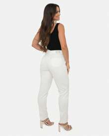 Off Beige Mom Jeans For Women Basic Jeans - Beige - View 2
