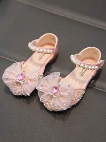 Kids Flat Shoes With Cute Shiny Butterfly Crystal Decor - Pink - View 2