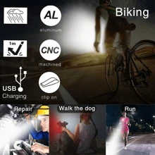 NetHong Bike Light Set, Super Bright USB Rechargeable Bicycle Lights,Waterproof Mountain - Black - View 5
