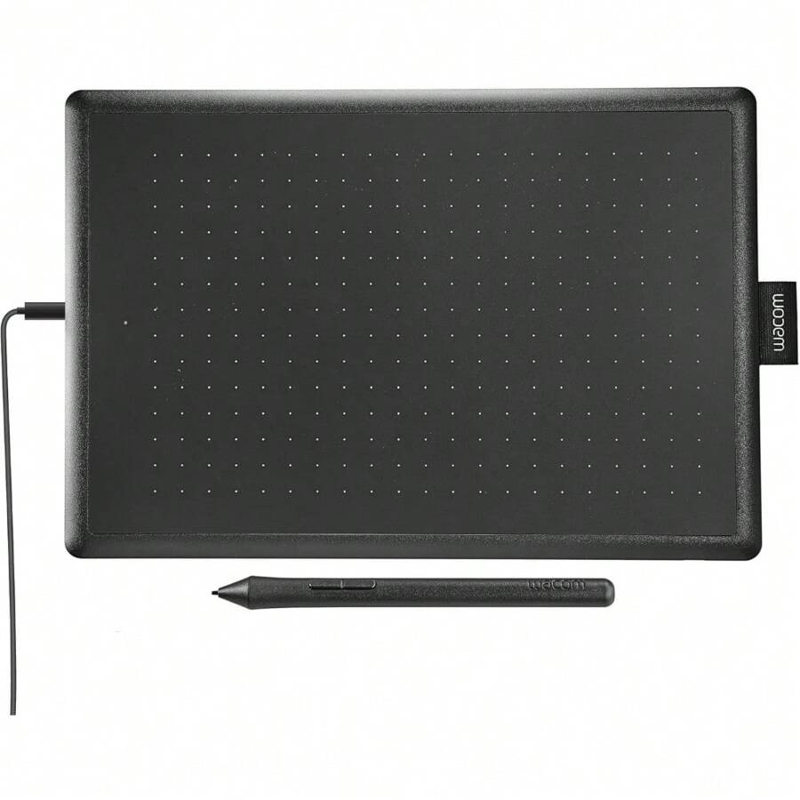 One By Wacom Drawing Tablet, Medium 10.9" X 7.4" Compact Graphics Tablet With Cordless Pen 2K, Beginners Creative Pen Tablet Drawing Pad For Chromebook, M.Ac, Windows - Black & Red - View 1