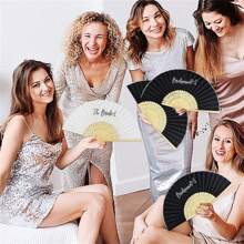 1/5pcs Bride Bridesmaid Hand Fan DIY Blank White Paper Bamboo Folding Fan Outdoor Wedding Party Souvenir Gift Foldable Bamboo Hand Fan Bridal Shower Decor Proposal Gifts