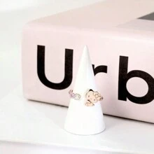 Sanrio Adjustable Fashionable Hello Kitty Ring - Rose Gold Plated With Cubic Zirconia, Suitable For Daily Wear And Gift