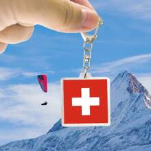 1 件国旗亚克力钥匙扣，适用于阿尔及利亚、瑞士、塞尔维亚、秘鲁、亚美尼亚、海地、葡萄牙、厄瓜多尔、马耳他、波斯尼亚和黑塞哥维那，男女通用汽车配件包魅力学校可爱哥特 Y2k - 彩色 - 查看 7