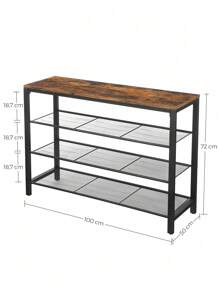 VASAGLE Shoe Rack, Shoe Rack, Shoe Organizer, Storage, 100 X 30 X 72 Cm, For Entryway, Living Room, Bedroom, Simple Structure, Industrial Style, Rustic Brown And Black - 棕色 - 查看 5