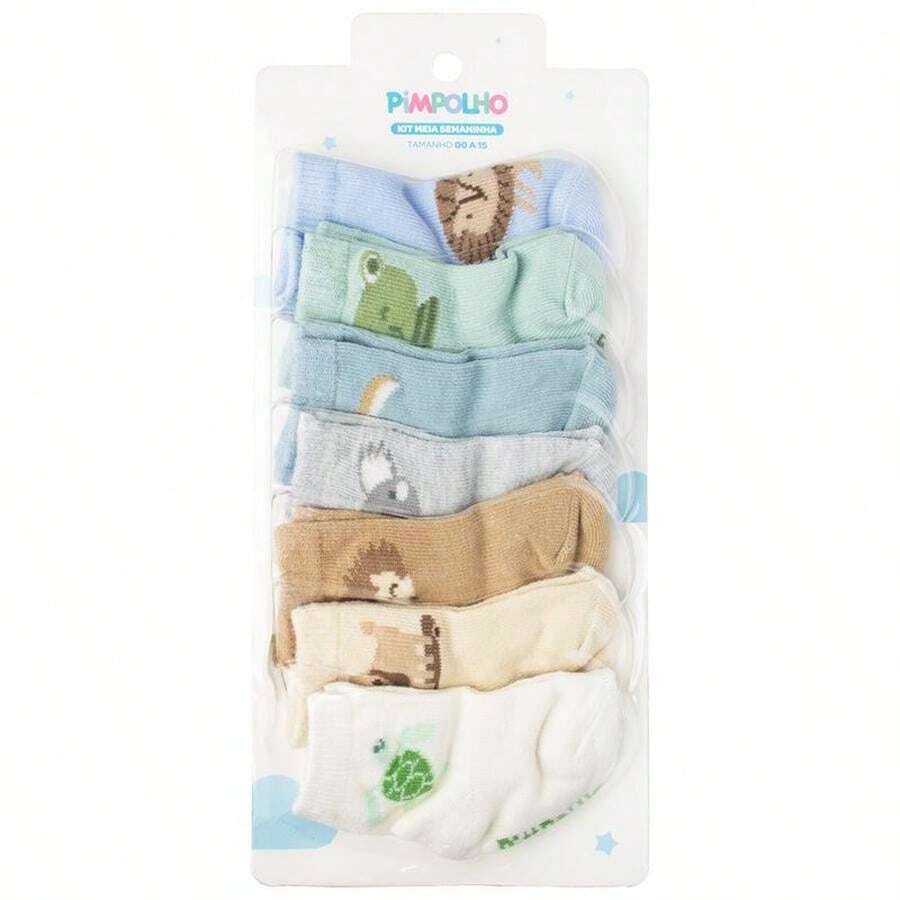 KIT MEIA SEMANINHA  - MASCULINO - 7 PARES-- TAMANHO 00-15 # 0300388 - PIMPOLHO - Multicolorido - Visão 1