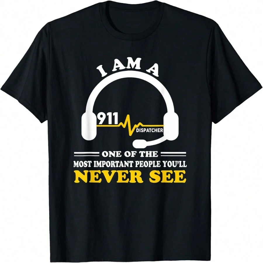 911 Dispatcher Most Important People You Ll Never See Tee Gift Women's T Shirt - màu đen - Xem 1