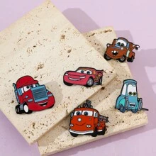 Disney 1/6 Pcs Anime Carros Broche Criativo Mater Esmalte Pin Metal Emblema Jóias Roupas Mochila Acessórios