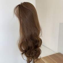 Daily Wear Soft Party Light Brown Heat Resistant Synthetic Hair 13X4 Inch Large Area Lace Front Wigs Long Wavy - Light Brown - View 9