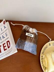 Woolen Storage Bag Small Cloth Bag Lipstick Bag Portable Cosmetic Bag Female Storage Cosmetics Drawstring Bag - Multicolor - View 10