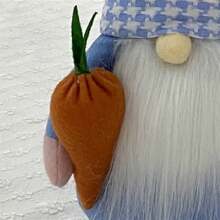 Gnomo de conejito de Pascua, decoración de zanahoria, muñeco escandinavo sin rostro Nisse, adorno de mesa para el hogar - Azul - Ver 5