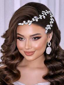 1 peça de acessório de cabeça de strass prateado, acessório de cabelo com design de galho minimalista, joias femininas versáteis da moda, adequadas para banquetes, festas, bailes