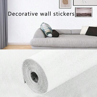 NetHong 10M Thicken Wallpaper Thermal Insulation Linen Plain Wall Sticker Self-Adhesive
